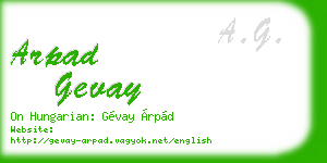 arpad gevay business card