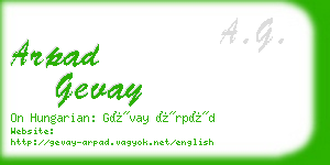 arpad gevay business card